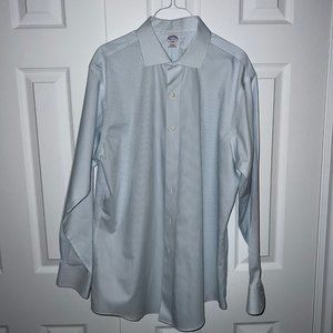 Brooks Brothers sea blue pin stripe shirt size 16.5 / 34-5